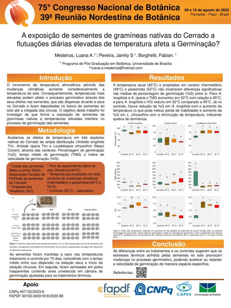 A exposição de sementes de gramíneas nativas do Cerrado a flutuações diárias elevadas de temperatura afeta a germinação?