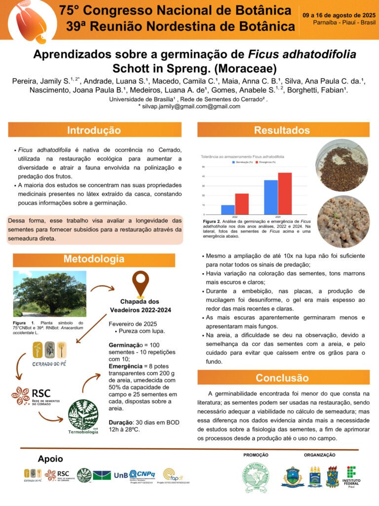 Aprendizados sobre a germinação de Ficus adhatodifolia Schott in Spreng. (Moraceae)