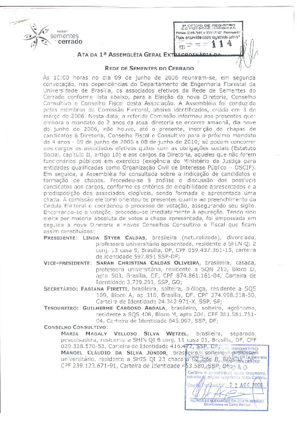 Assembleia Geral Extraordinária – Ata 01