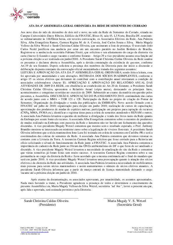 Assembleia Geral Ordinária – Ata 06
