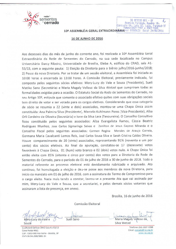 Assembleia Geral Extraordinária – Ata 10