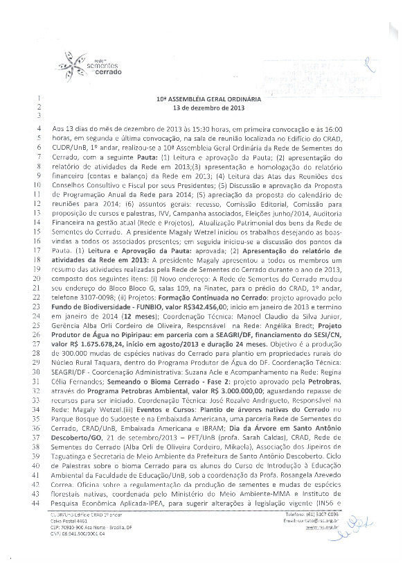 Assembleia Geral Ordinária – Ata 10