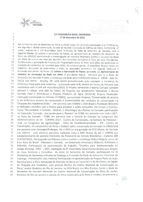 Assembleia Geral Ordinária – Ata 11