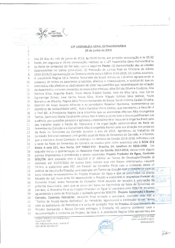 Assembleia Geral Extraordinária – Ata 12