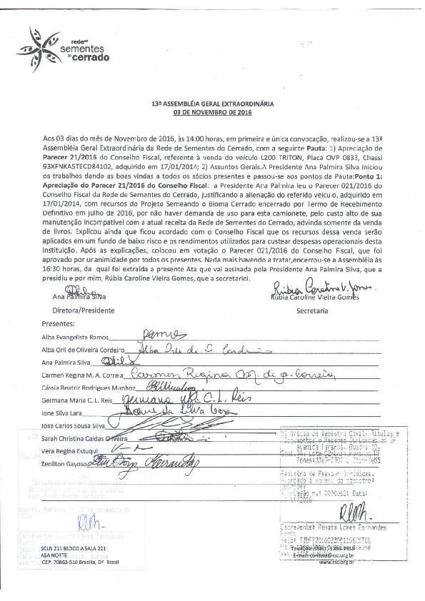 Assembleia Geral Extraordinária – Ata 13