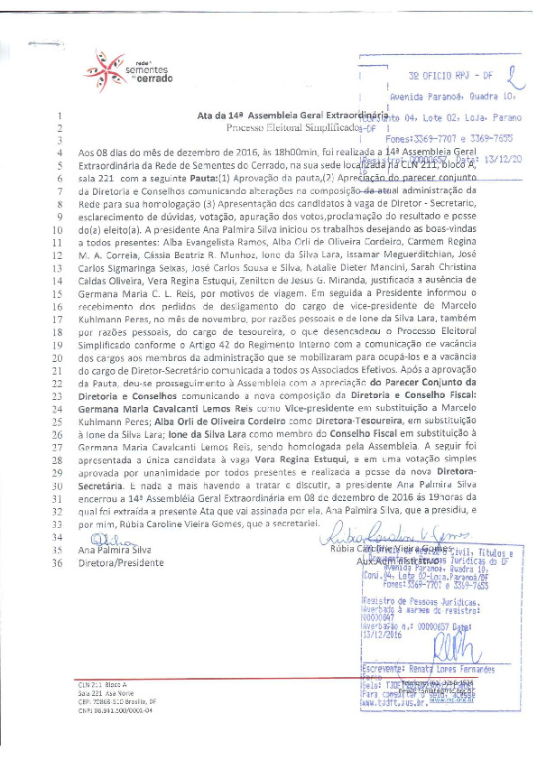 Assembleia Geral Extraordinária – Ata 14