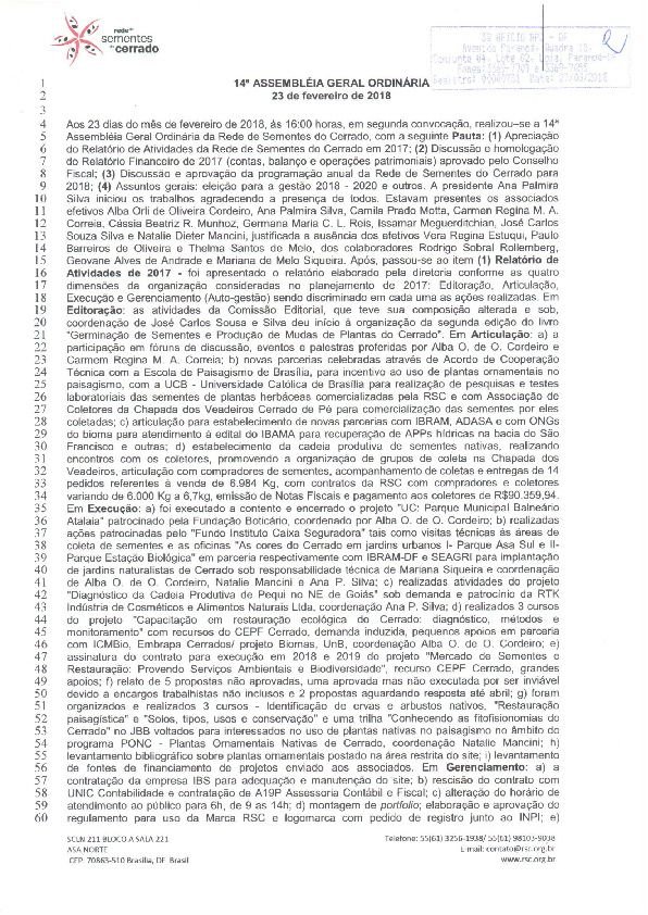 Assembleia Geral Ordinária – Ata 14