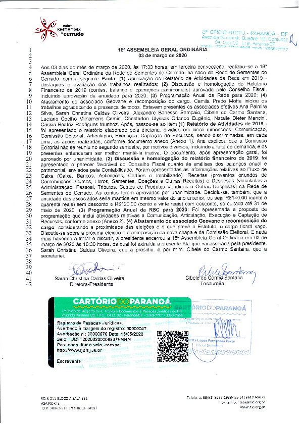 Assembleia Geral Ordinária – Ata 16