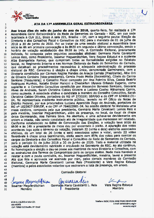 Assembleia Geral Extraordinária – Ata 17