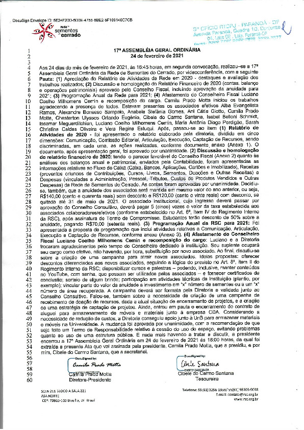 Assembleia Geral Ordinária – Ata 17