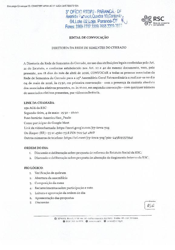Assembleia Geral Extraordinária – Ata 25