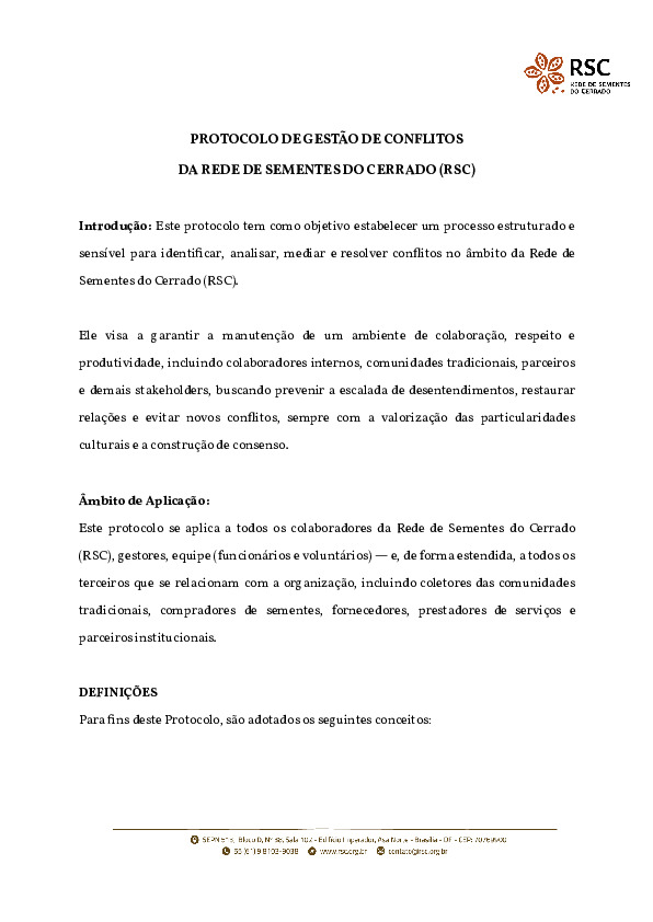 Protocolo de Gestão de Conflitos